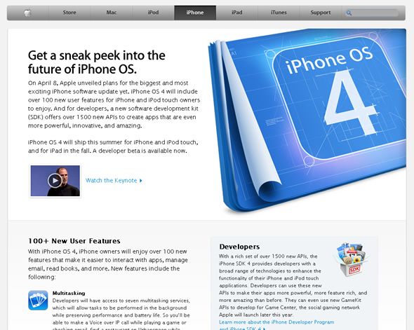 Apple - iPhone - iPhone OS 4 Preview
